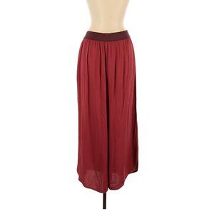Anthropologie Elevenses Red Rayon Palazzo Pants S NWOT